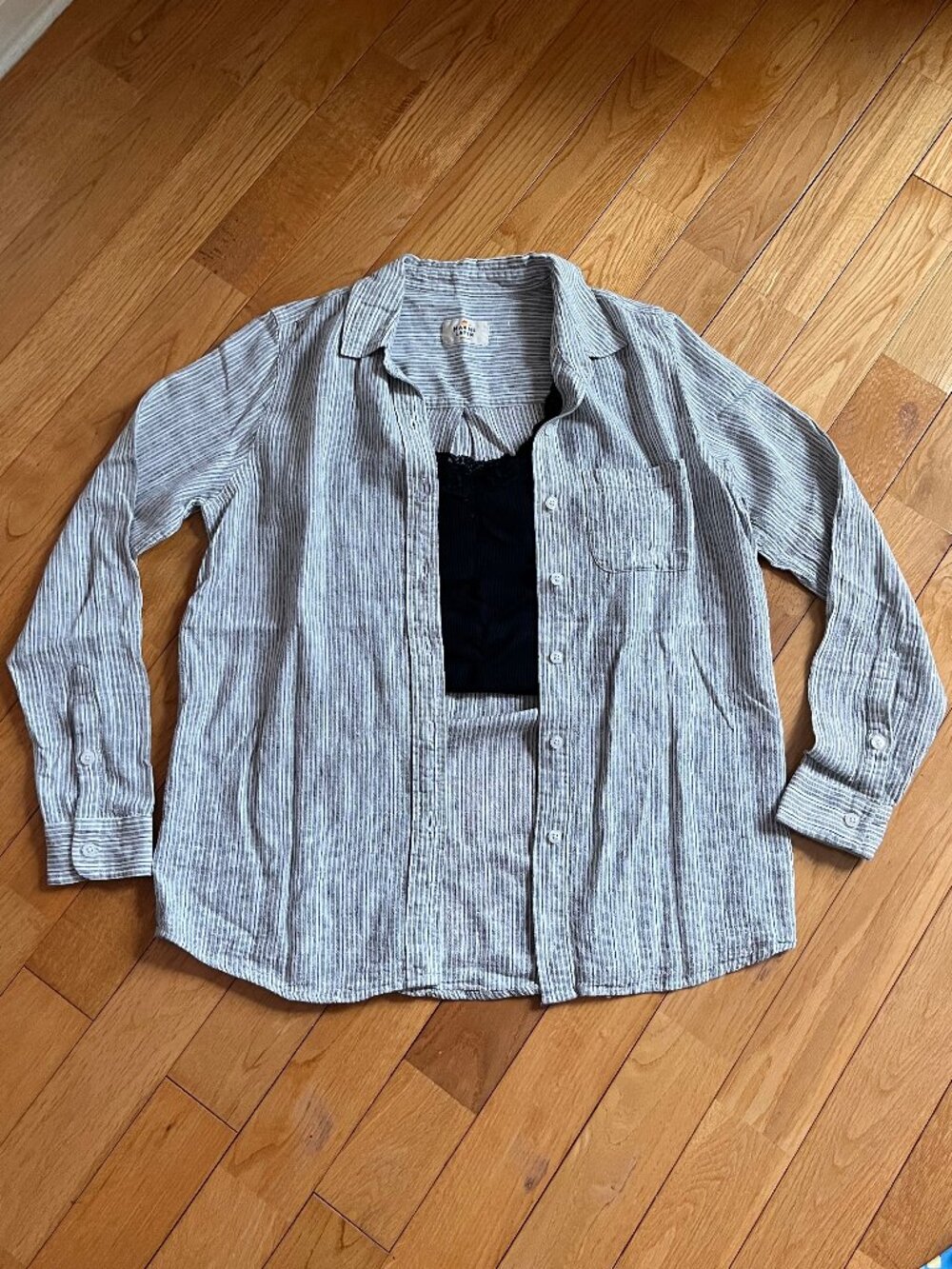 Marine Layer Cotton-Linen Striped Shirt